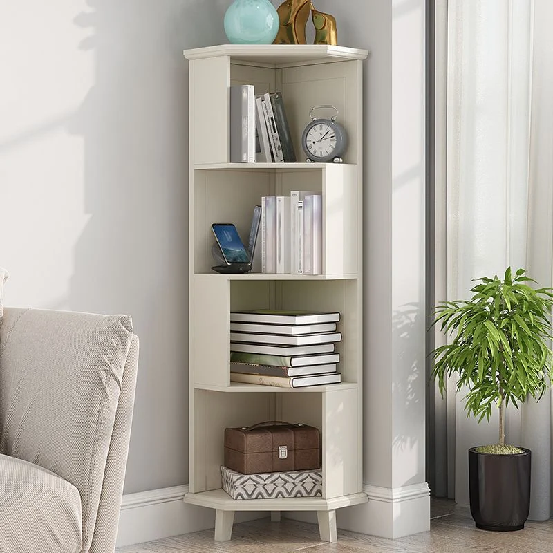 Corner Contemporary Bookshelf Hout Closed Back Bookcase Shelves 16l