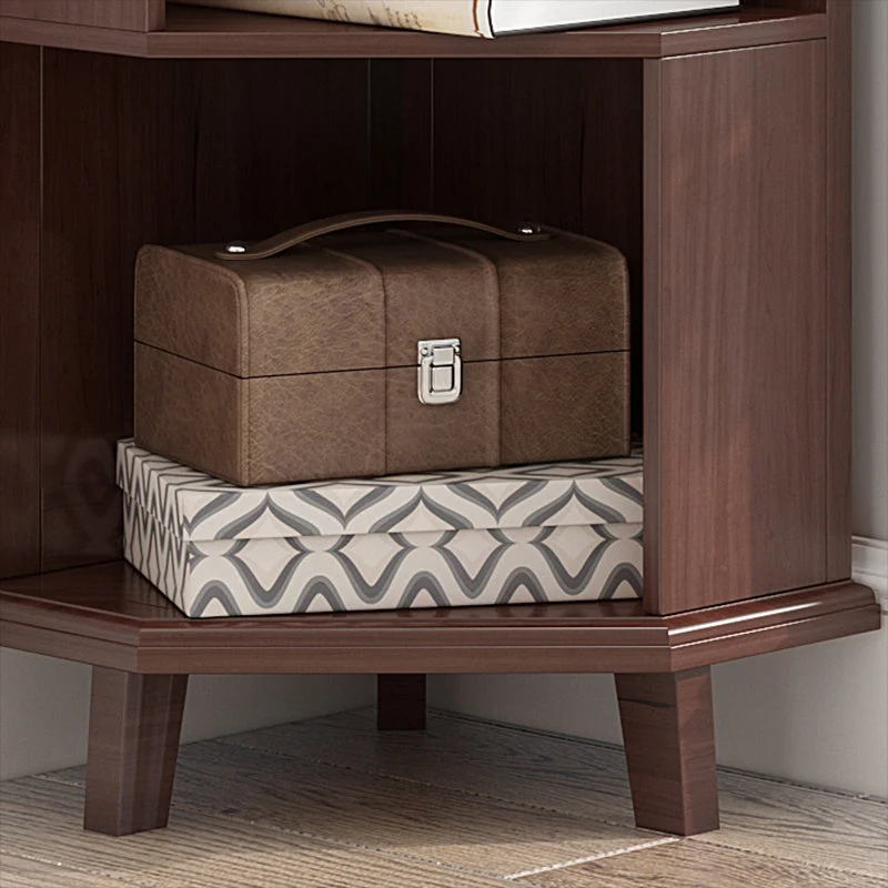 Corner Contemporary Bookshelf Hout Closed Back Bookcase Shelves 16l