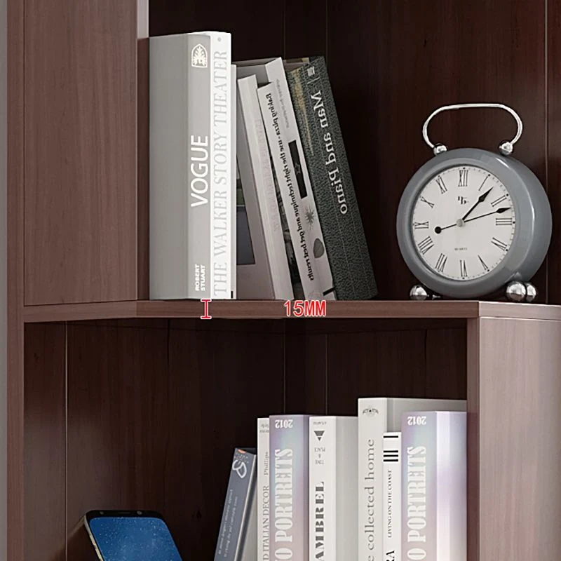 Corner Contemporary Bookshelf Hout Closed Back Bookcase Shelves 16l