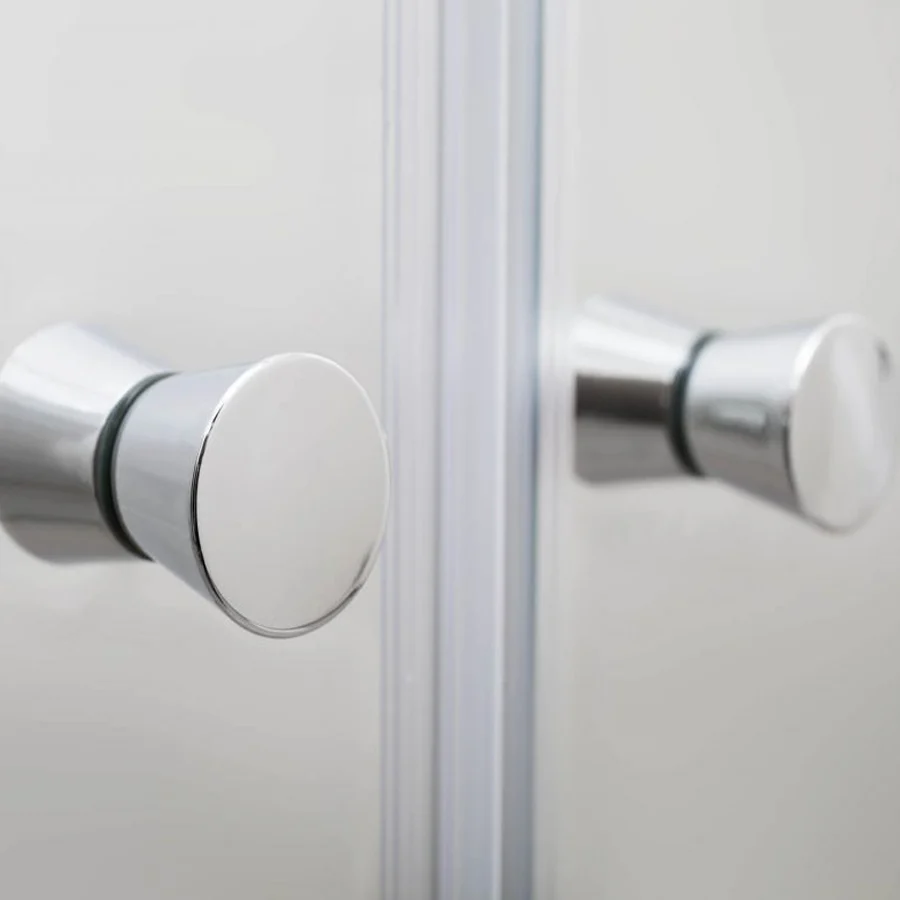 Corner Shower Enclosure 110x80 saloon door opening and fixed wall 6 mm glazen glass