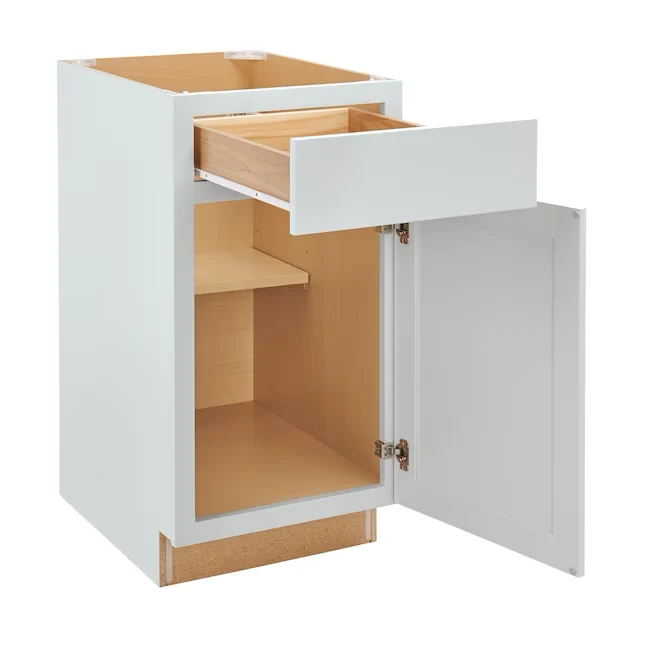 Diamond NOW Arcadia 18- W x 35- H x 23.75- D Melkwit Door and Drawer Base Fully Assembled Cabinet (Recessed Panel Shaker D...