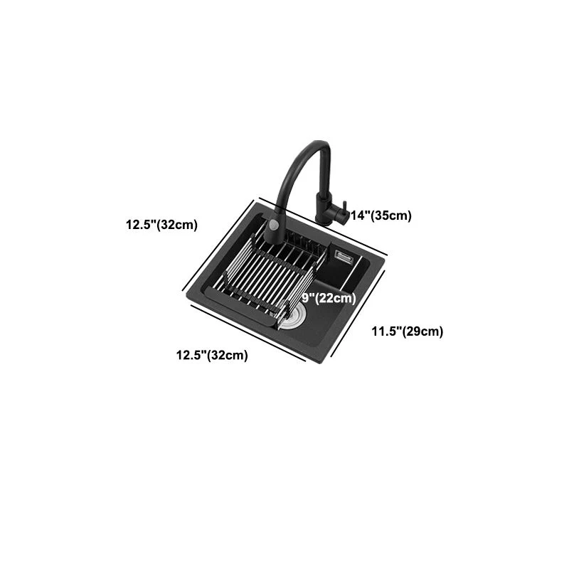 Ebbenhout Quartz Sink Drop- Kitchen Sink Drain Assembly 14l