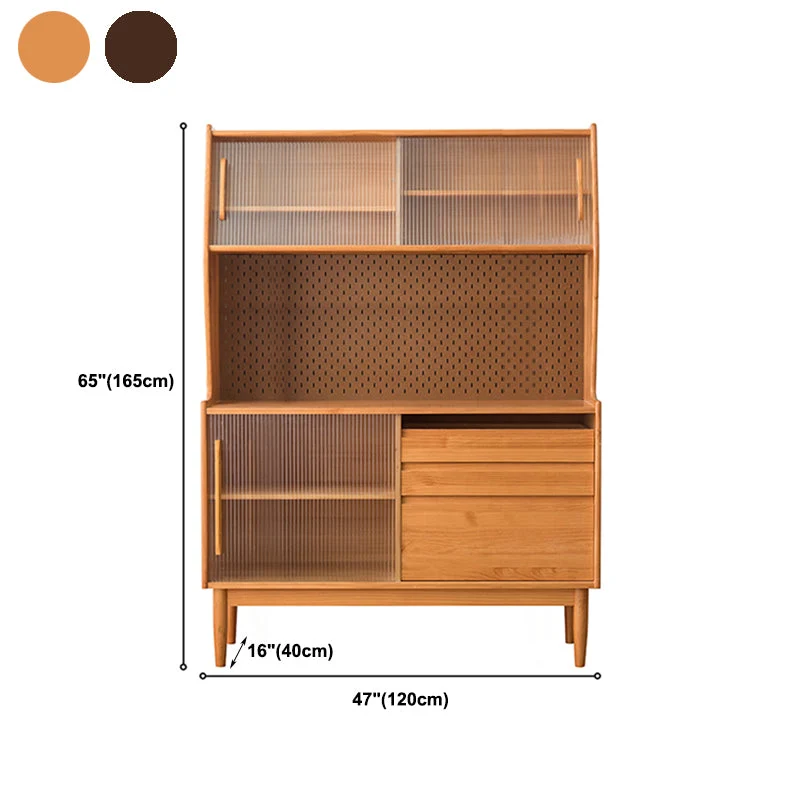 Effen Wood Storage Cabinet Glass Door Display Cabinet Drawers 33l