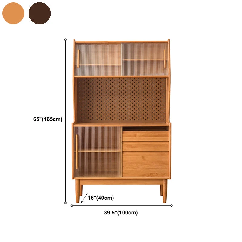 Effen Wood Storage Cabinet Glass Door Display Cabinet Drawers 33l