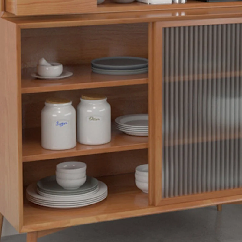 Eigentijds Faux Wood Dining Hutch Standard Natural 20" W Hutch Cabinet Doors 43l