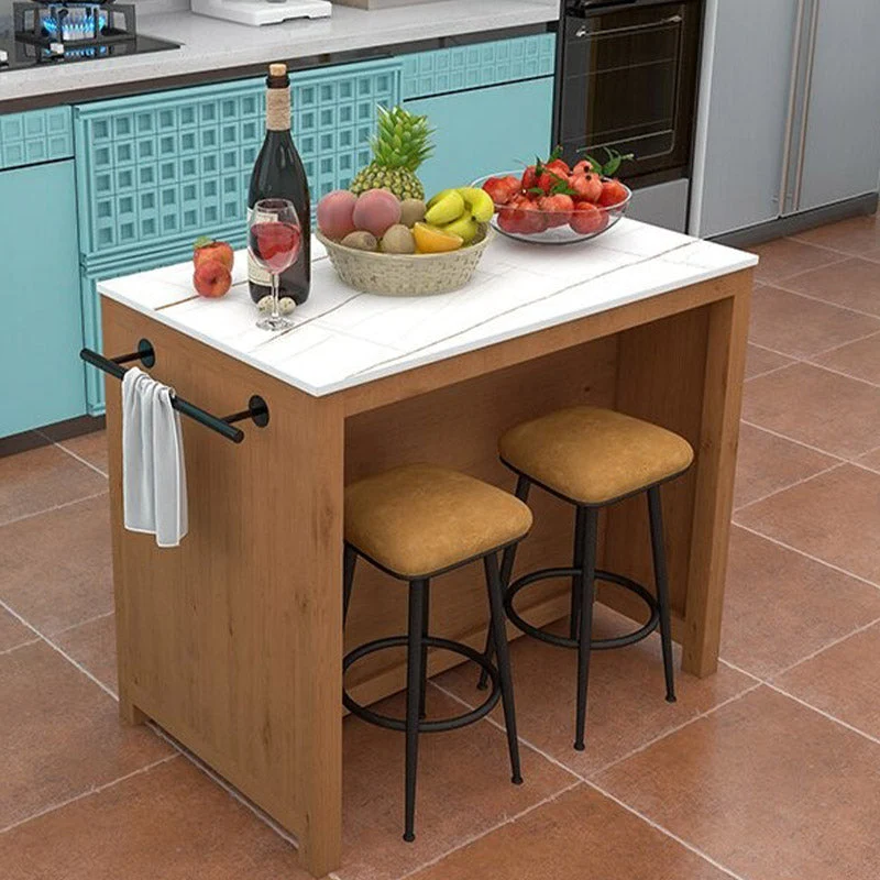 Eigentijds Kitchen Island Table Dining Room Prep Table Casters 31l