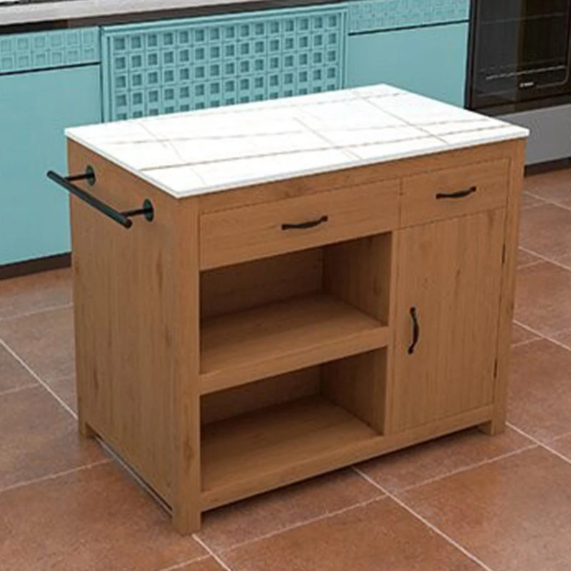Eigentijds Kitchen Island Table Dining Room Prep Table Casters 31l