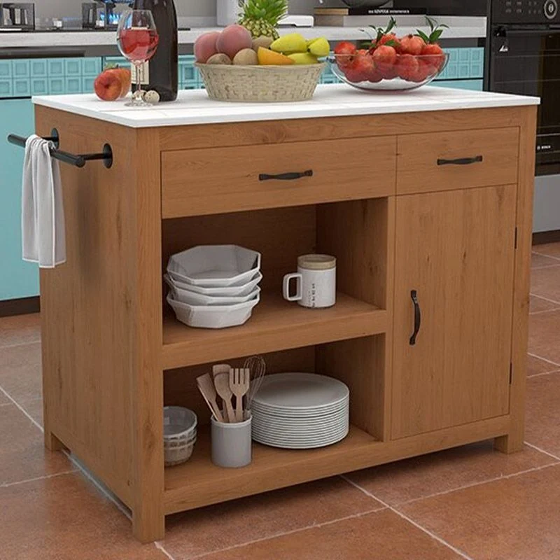 Eigentijds Kitchen Island Table Dining Room Prep Table Casters 31l