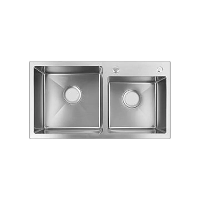 Eigentijds Kitchen Sink Rectangular Stainless Sink Kitchen Pull-out Faucet 28l
