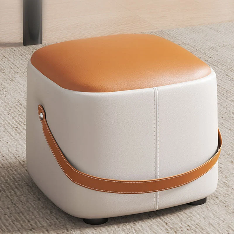 Eigentijds Pouf Ottoman Fabric Upholstered Solid Color Portable Square Ottoman Storage 13l
