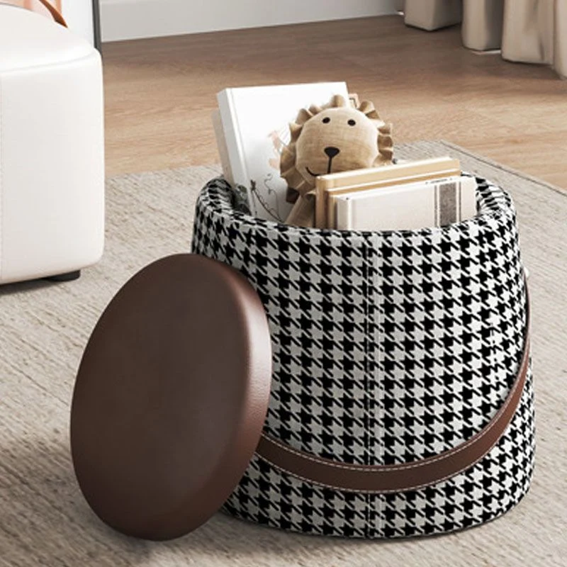 Eigentijds Pouf Ottoman Fabric Upholstered Solid Color Portable Square Ottoman Storage 13l