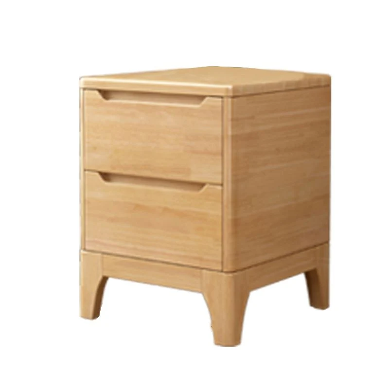 Eigentijds Solid Wood Nightstand 19.6"Tall 2 - Drawer Nightstand Natural / Brown / White 16l