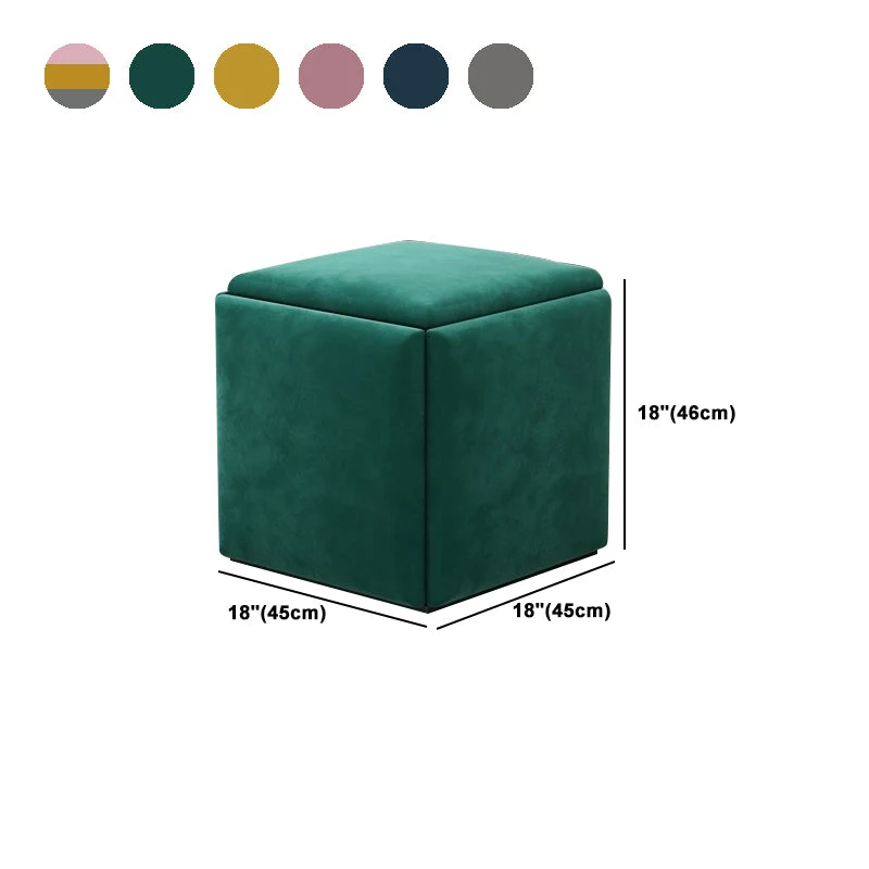 Eigentijds Square Pouf Chair Plain Velvet Storage Chair Ottoman 44