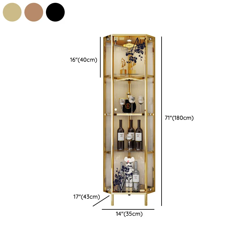 Eigentijds Steel Floor Wine Holder Glass Storage Kitchen Black
