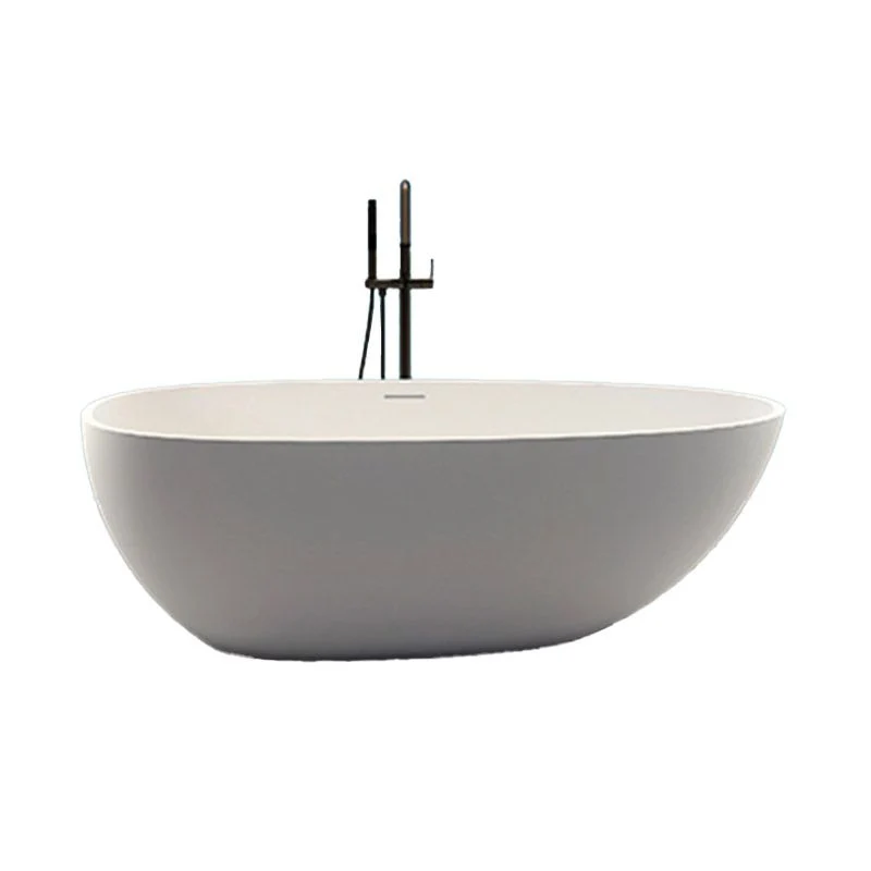 Eigentijds Stone Bathtub Freestand Soaking Bathtub Drain Bath Tub Matte