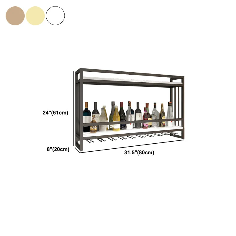 Eigentijds Wall Mounted Wine Racks Metal Wine Jail Glass Holder & Storage Shelf 23