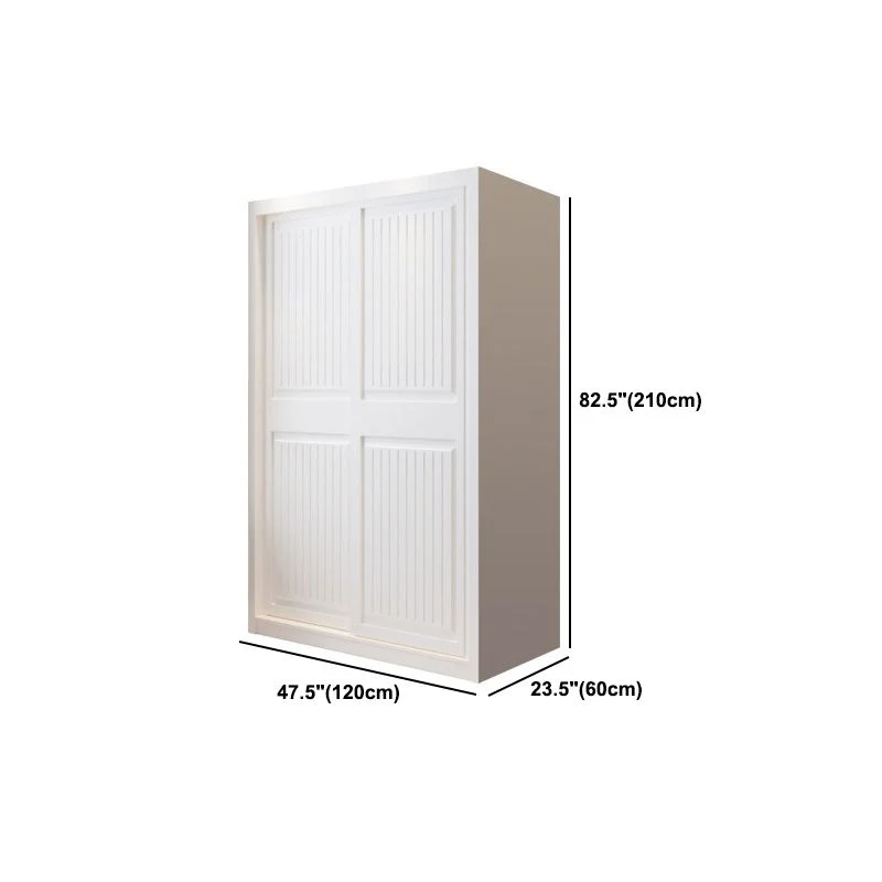 Eigentijds White Wardrobe Armoire Engineered Wood Wardrobe Cabinet Drawers 47l