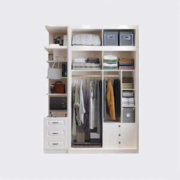 Eigentijds White Wardrobe Armoire Engineered Wood Wardrobe Cabinet Drawers 47l
