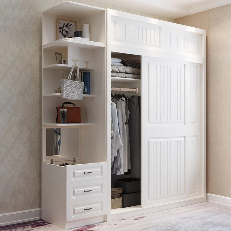Eigentijds White Wardrobe Armoire Engineered Wood Wardrobe Cabinet Drawers 47l