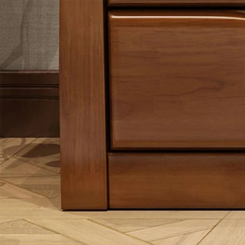 Eigentijds Wood Cabinet Grooves Rectangle Side Cabinet Drawer Natural
