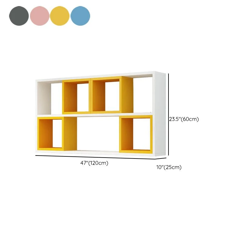 Engineered Wood Floating Bookcase Contemporary Closed Back Bookshelf 24l