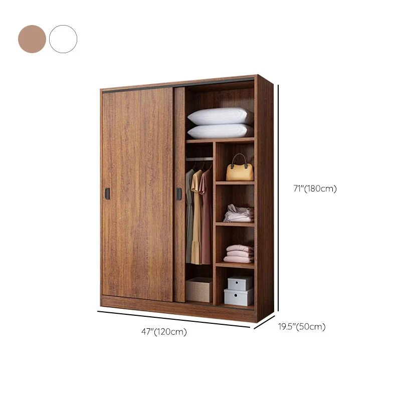 Engineered Wood Wardrobe Armoire Eigentijds Storage Cabinet Shelves 16l