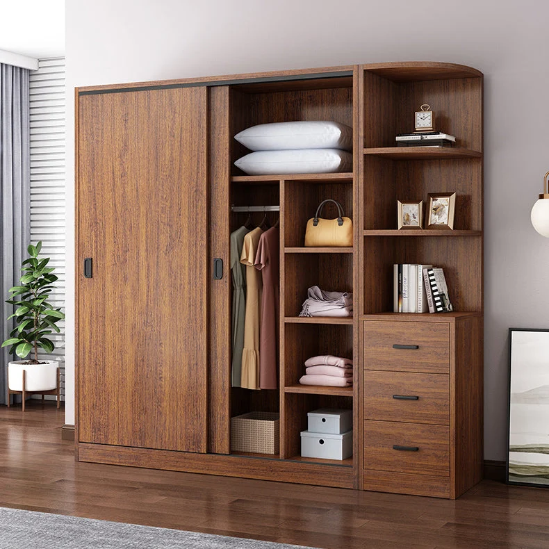 Engineered Wood Wardrobe Armoire Eigentijds Storage Cabinet Shelves 16l