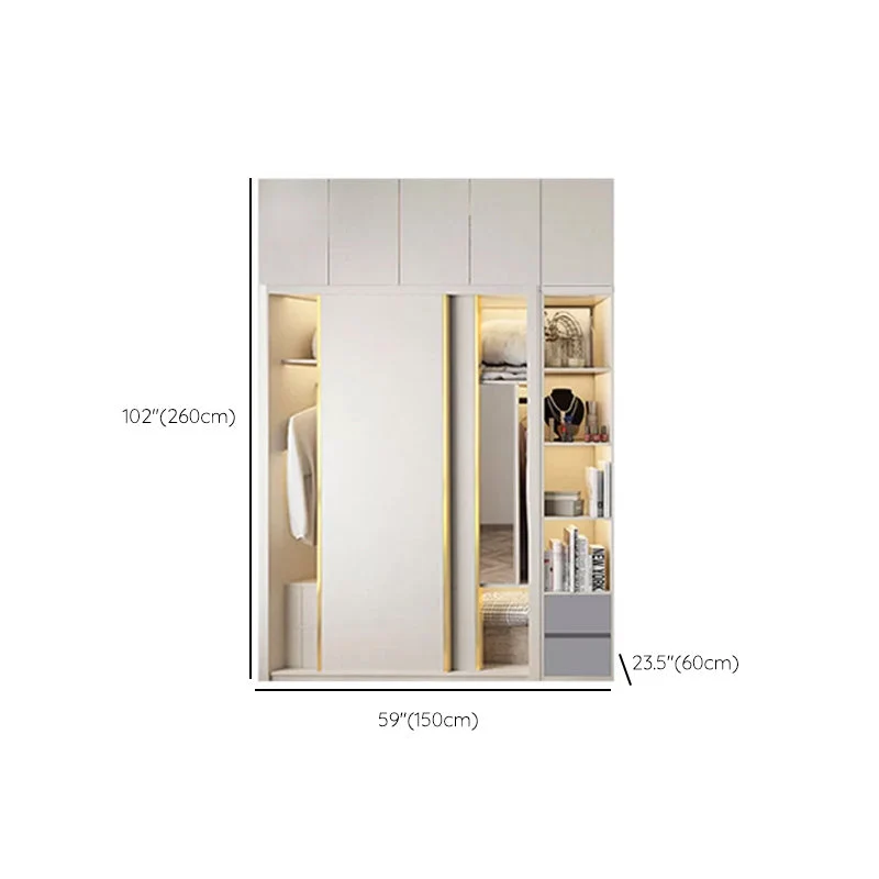 Engineered Wood Wardrobe Cabinet Actueel Style Wardrobe Closet Mirror 47l
