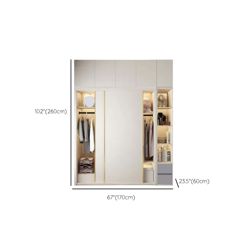 Engineered Wood Wardrobe Cabinet Hedendaags Style Wardrobe Closet Mirror 47l