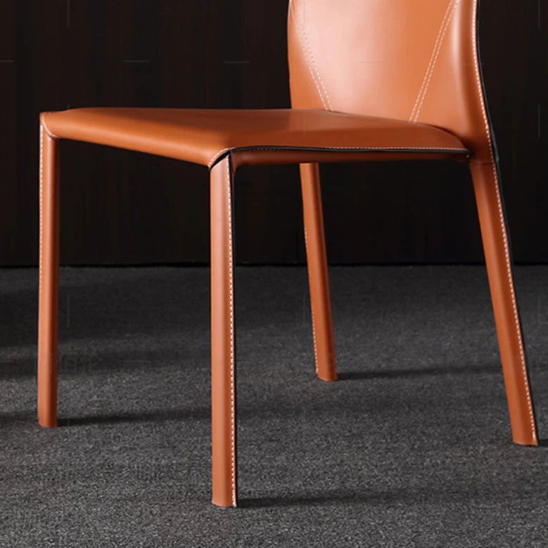 Faux Leather Kitchen Dining Chairs Upholstered Side Chairs Van metaal Base Burgundy