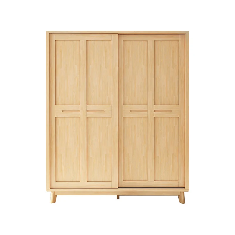 Freestanding Solid Wood Wardrobe Strak Wardrobe Armoire 2 Doors and 1 Drawer 47l