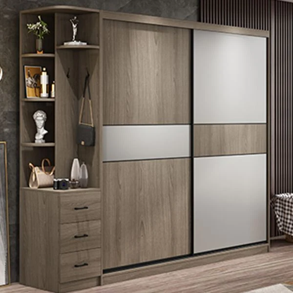 Freestanding Uni Wood Wardrobe Armoire Contemporary Wardrobe Drawer 47l