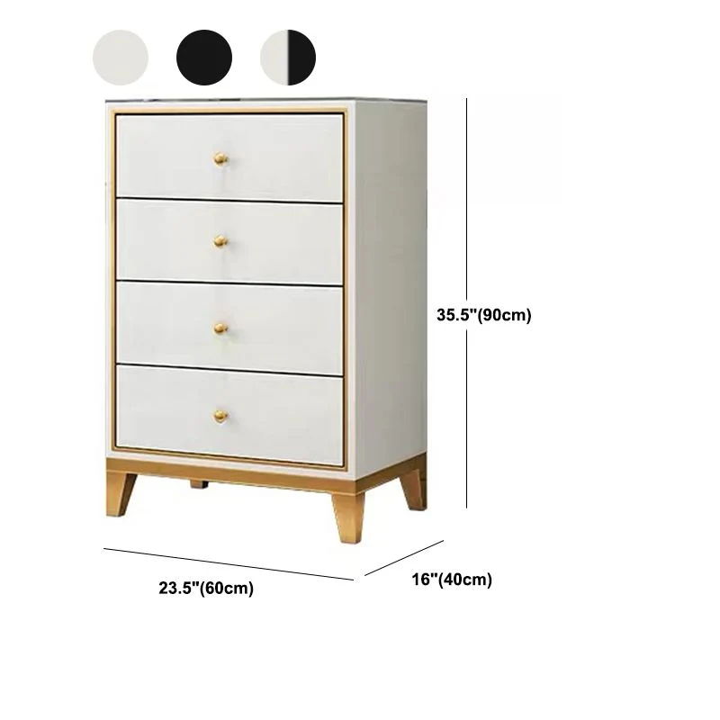 Glam Natuurhout Bedroom Storage Chest Vertical Chest Drawers White