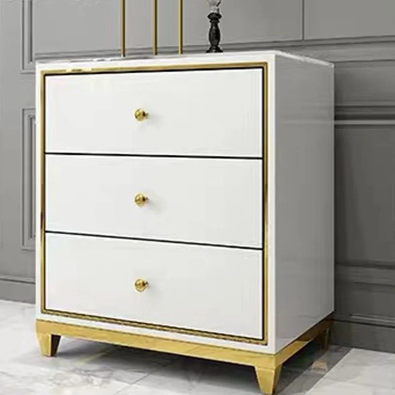 Glam Natuurhout Bedroom Storage Chest Vertical Chest Drawers White