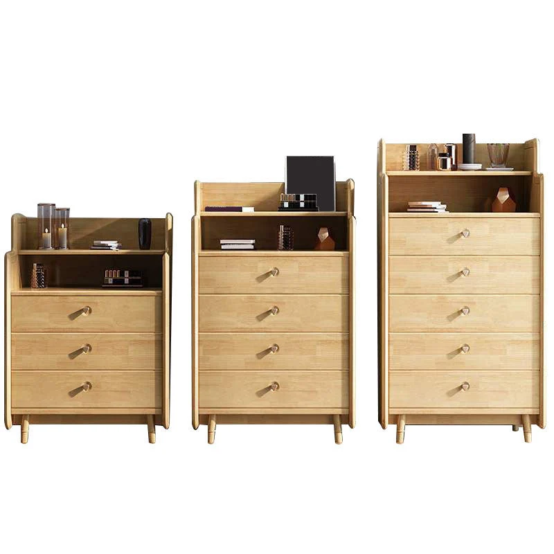 Glam Vertical Effen Wood Storage Chest Bedroom Chest Drawers Nut