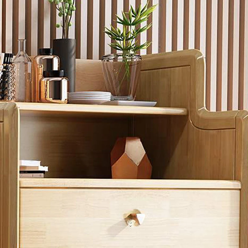 Glam Vertical Effen Wood Storage Chest Bedroom Chest Drawers Nut