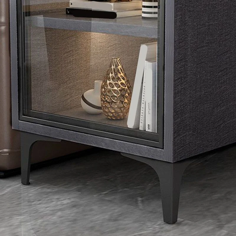 Glass Paned Hedendaags Straight Legs Wood Accent Cabinet Shelves 15
