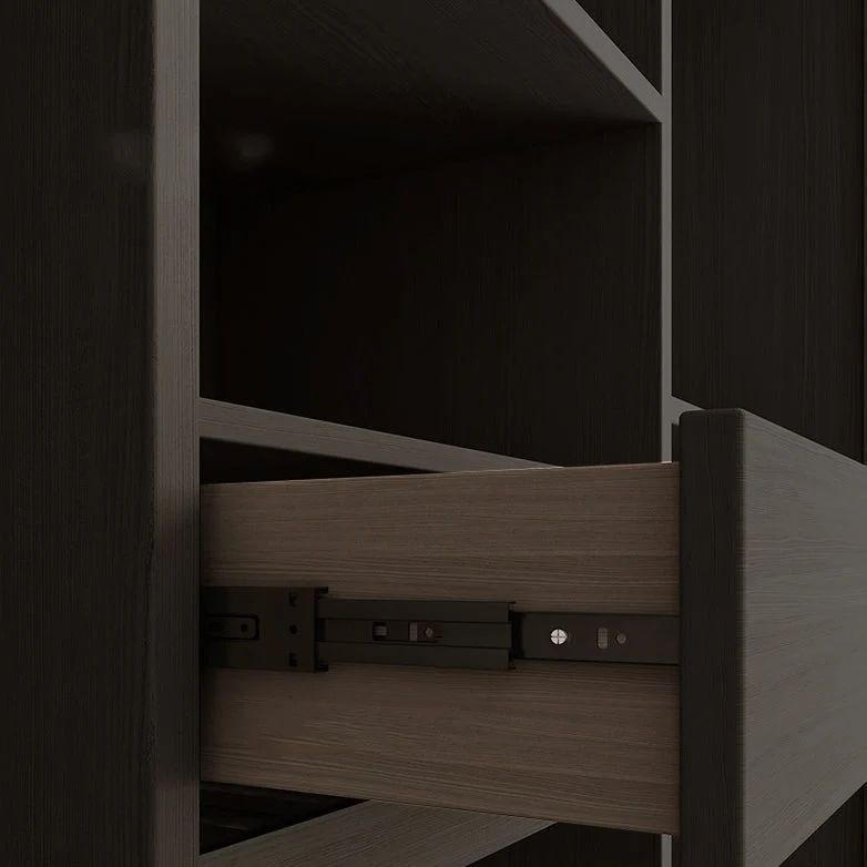 Grey Contemporary Storage Cabinet Faux Wood Cabinet Sliding Doors 63l