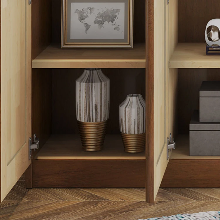 Grooves Handle Storage Cabinet Stevig Wood Cabinet Drawer Walnut