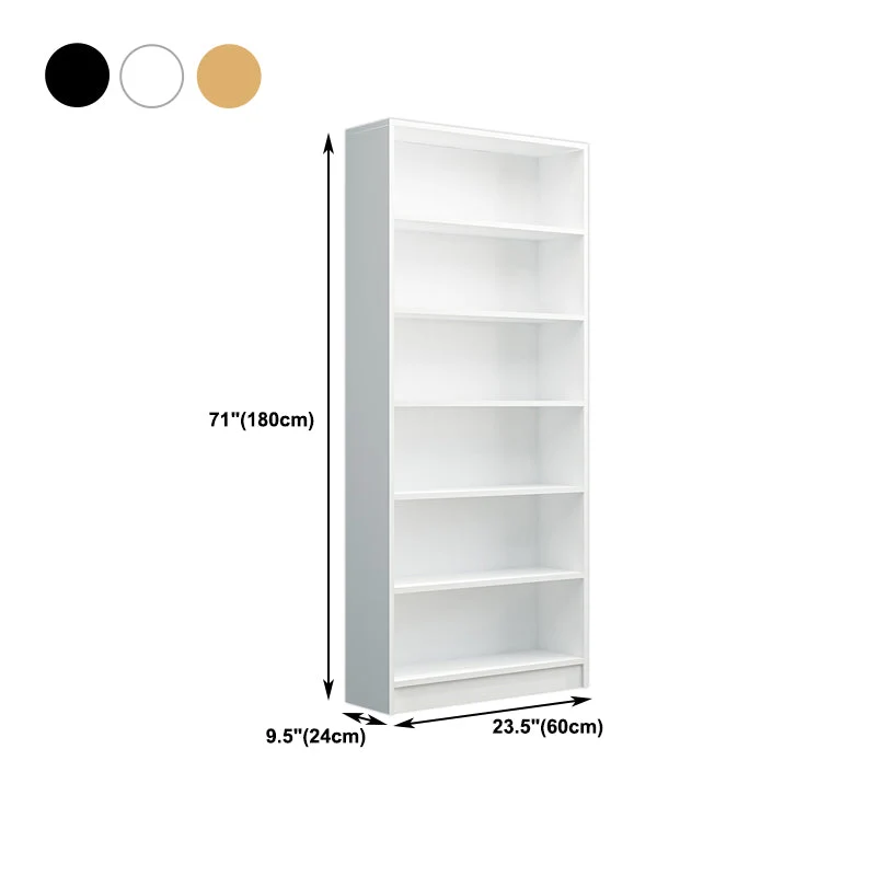 71" H X 9.5" W Hedendaags Bookshelf Wooden Closed Back Bookcase Rectangular Shelves 23
