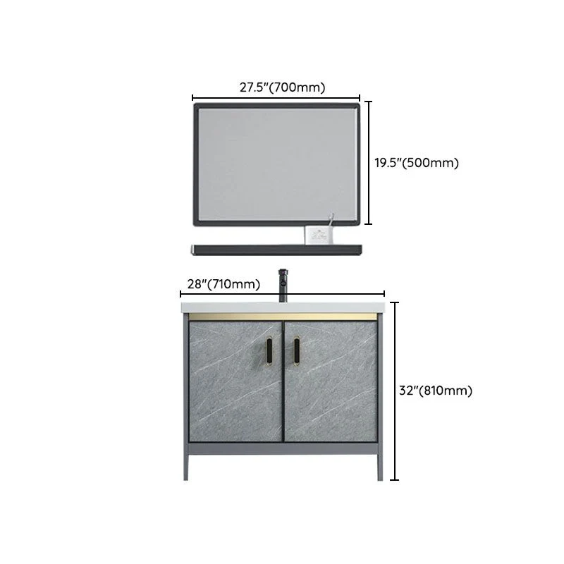 Hedendaags Freestanding Vanity Sink Metal Bathroom Vanity Cabinet Mirror Cabinet 16
