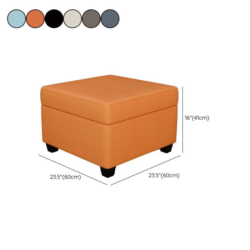 Hedendaags Storage Ottomans Square Leather Storage Ottomans Legs Dark