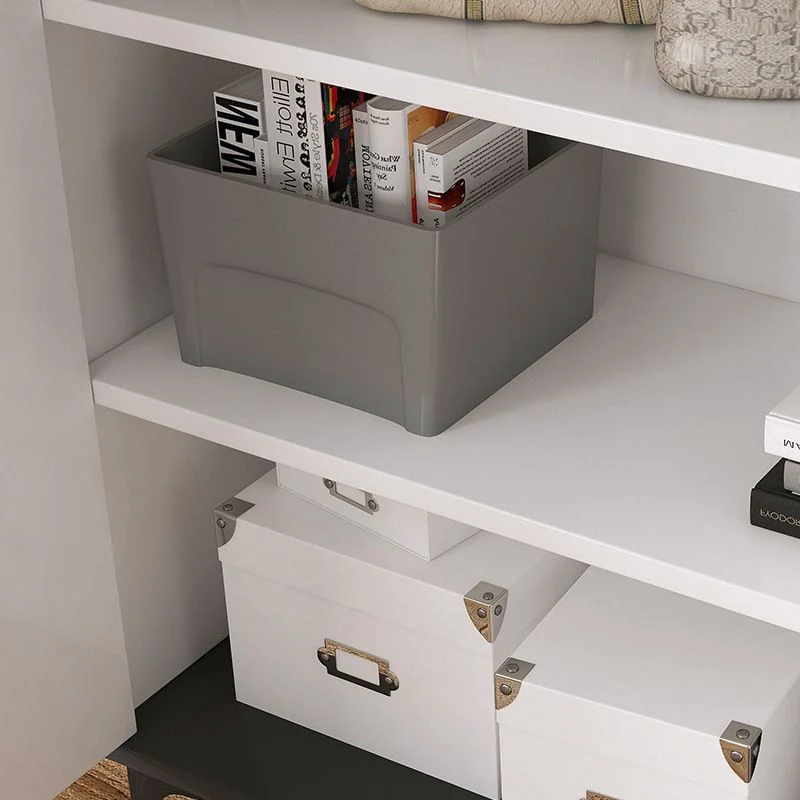 Hedendaags White Storage Chest Dresser Wood Combo Dresser Drawers and Doors 24l