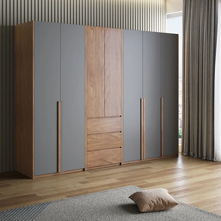 Hinged Wooden Wardrobe Closet Drawer Contemporain Storage Cabinet None
