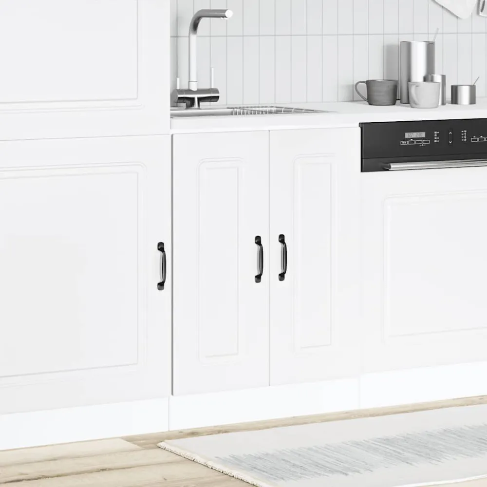 Hoekkeukenonderkast Kalmar bewerkt hout antiek houtkleurig