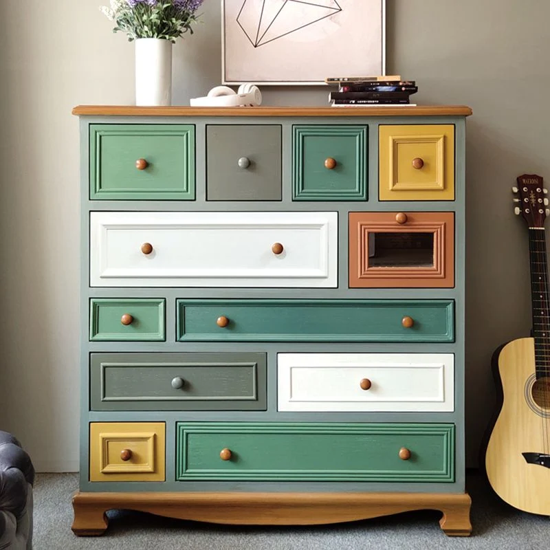 Houten Storage Chest Dresser Retro Style Bedroom Storage Chest Drawers 34l