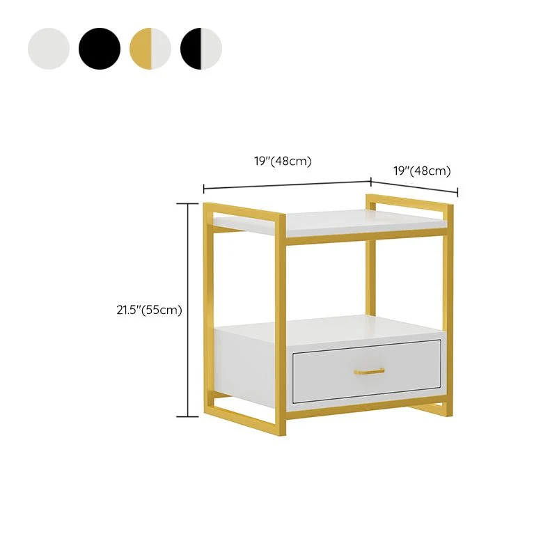 Houtsoort Bed Nightstand Contemporary Accent Table Nightstand Drawer Gold