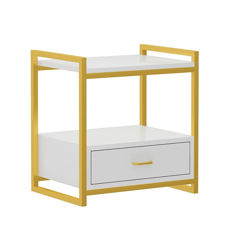 Houtsoort Bed Nightstand Contemporary Accent Table Nightstand Drawer Gold