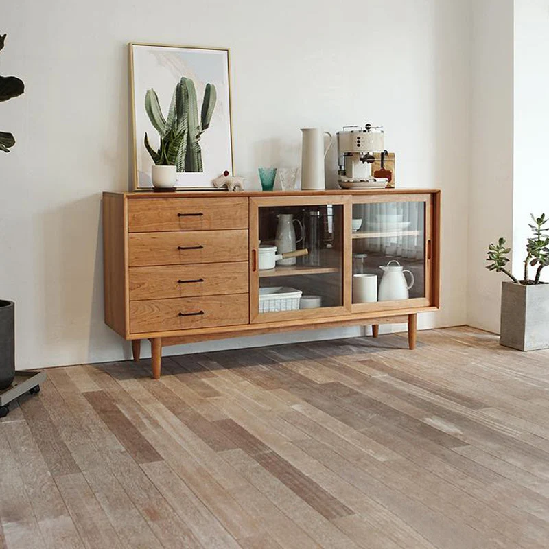 Houtsoort Storage Sideboard Modern Home Sideboard Drawers and Sliding Door 47l
