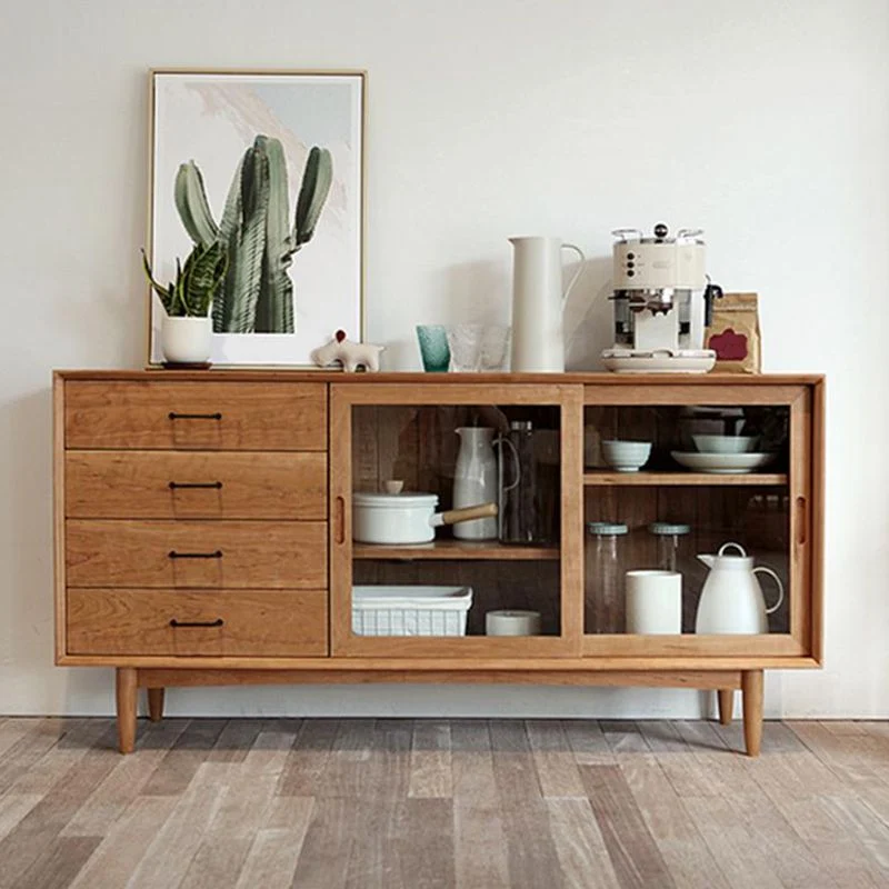 Houtsoort Storage Sideboard Modern Home Sideboard Drawers and Sliding Door 47l